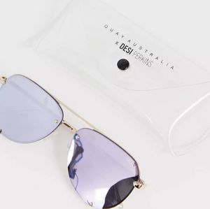 RARE QUAY HIGH KEY RIMLESS LILAC MIRROR AVIATORS